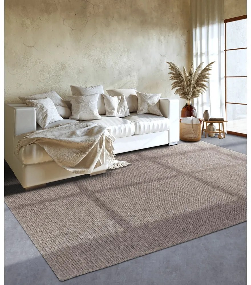 Világosbarna kézi szövésű gyapjú szőnyeg 60x90 cm Francois – Villeroy&amp;Boch