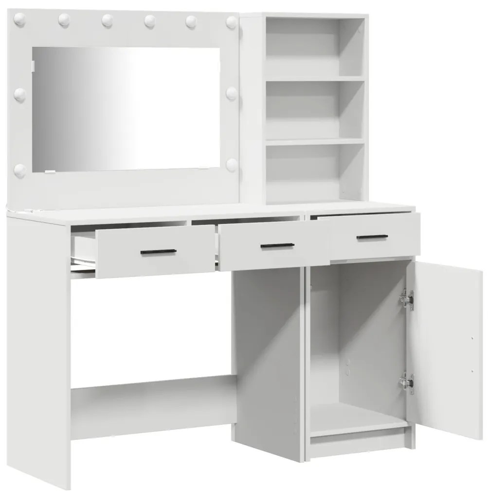 Öltözködőasztal fiókkal 2 pcs Fehér 78.5 x 41 x 135 cm Faanyag