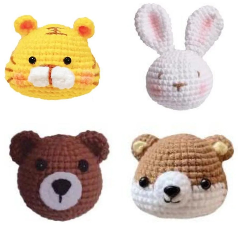 4 db-os állatos horgoló készlet kezdőknek