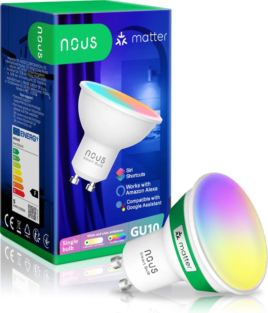 Led izzó smart Nous GU10 4,5 W 350 lm