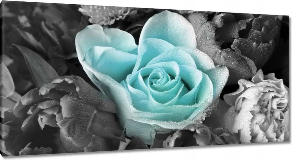 Vászonkép 115x55 Türkiz rózsa