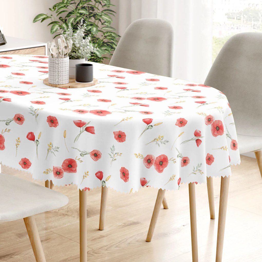 Goldea ovális teflonos terítő - pipacsok 120 x 200 cm