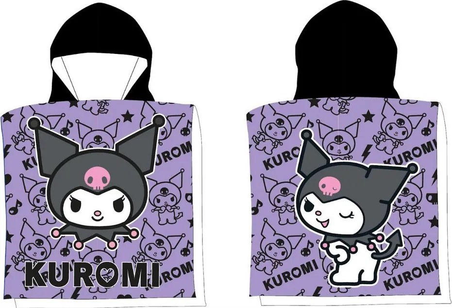 Hello Kitty Kuromi Chaos strand törölköző poncsó 50x100 cm (Fast Dry)