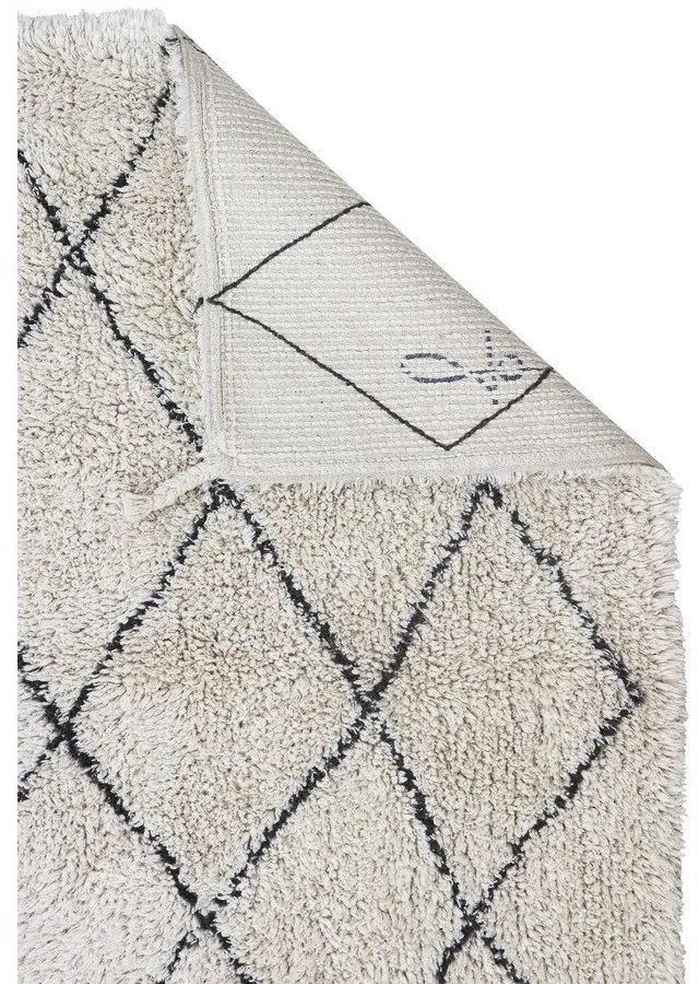 Krémszínű mosható kézi szövésű pamut szőnyeg 70x100 cm Mini Bereber – Lorena Canals