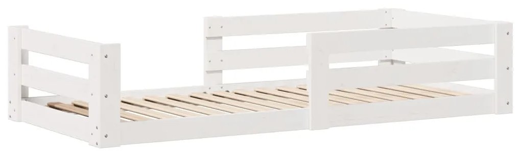 fehér tömör fenyőfa ágykeret matrac nélkül 70 x 140 cm