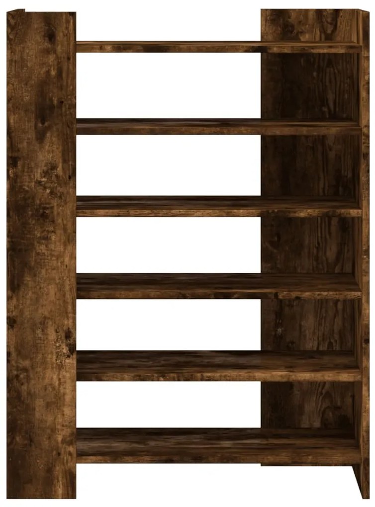 füstös tölgy színű szerelt fa cipőszekrény 74,5 x 37,5 x 100 cm