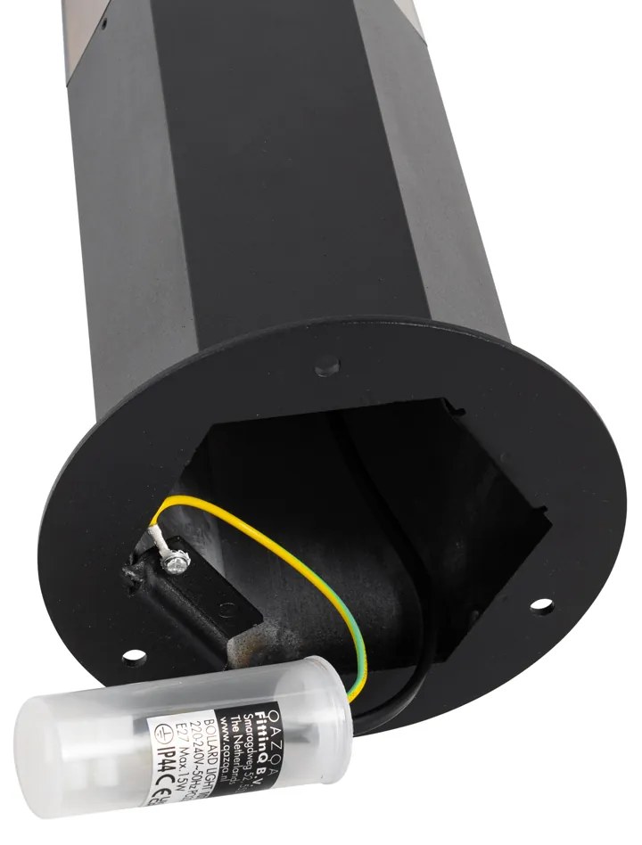 Kültéri állólámpa fekete füstös árnyékolóval hatszögletű 30 cm - Denmark