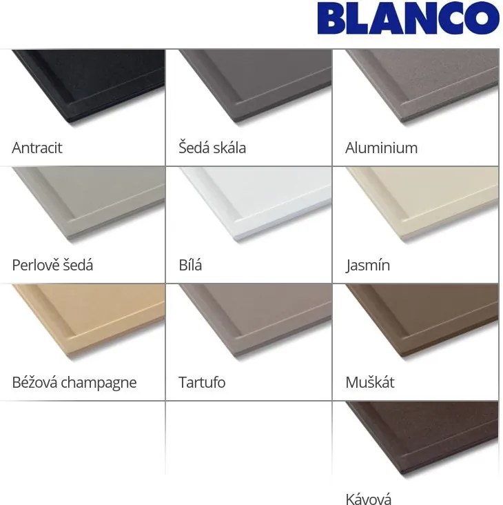 Blanco Legra 8, szilgránit mosogató 780x500x190 mm, 2 kamrás, antracit, BLA-526224