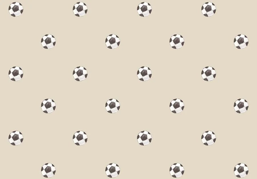 Parato Cristiana Masi Momi Goal bézs-fehér focis vlies tapéta – 4455