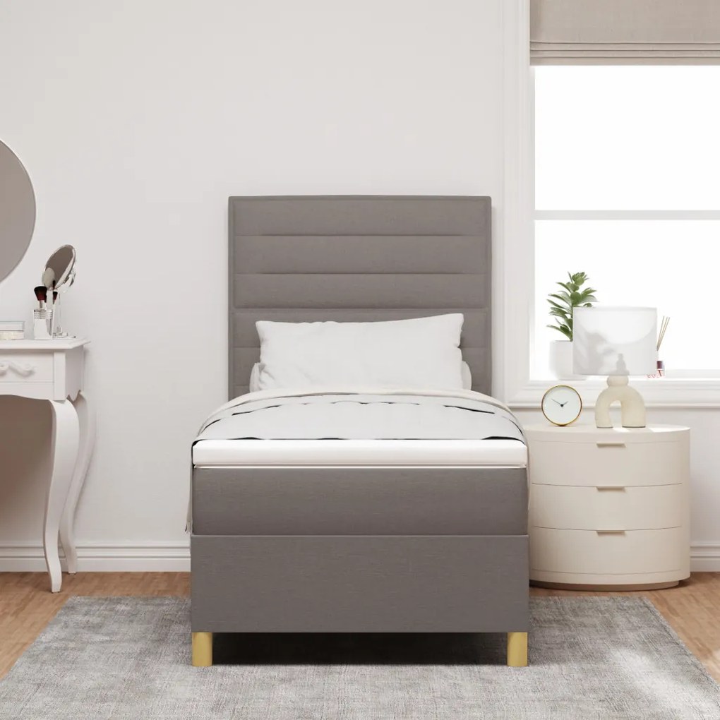 Box Spring Ágy Matraccal és LED-del Topszín 80x200 cm Szövet