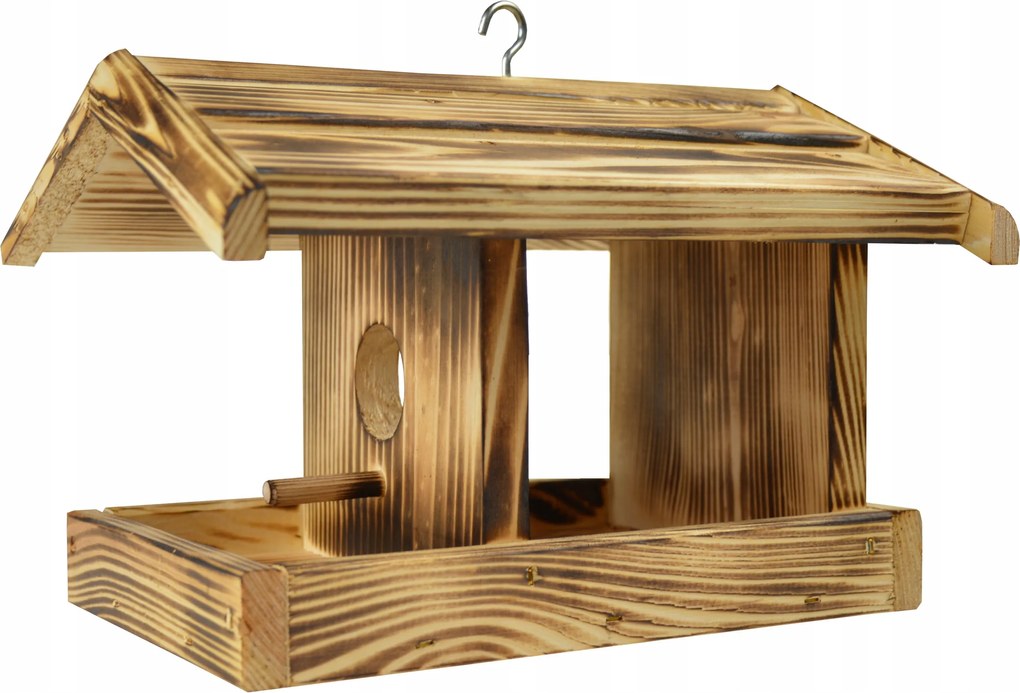 Fából készült Mókus Madáretető