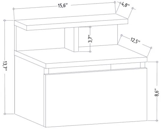 Éjjeliszekrény ALICE 39,8x35 cm fehér