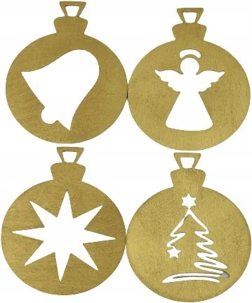 Fa gömb szett 4 db-os különböző színek