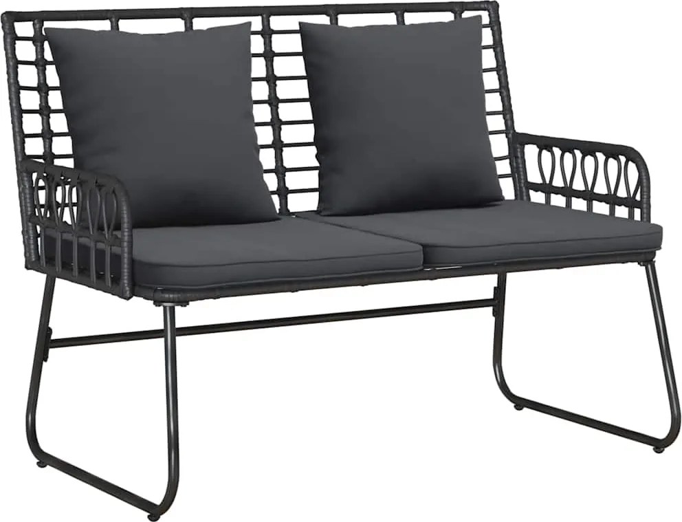 vidaXL Kerti pad Fekete és Antracit polirattan