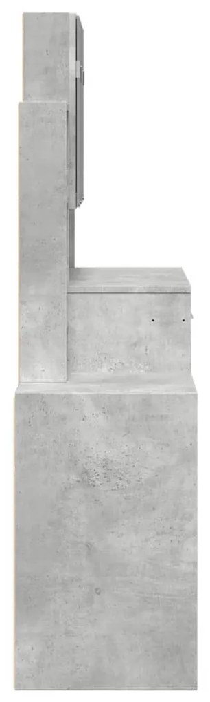 betonszürke fésülködőasztal szekrénnyel 80 x 35 x 132 cm