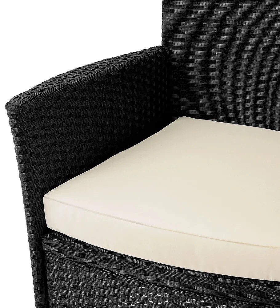 Casaria® Kerti rattan készlet 1+6 fekete