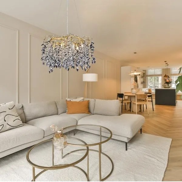 Kristály csillár zsinóron 9xG9/40W/230V arany