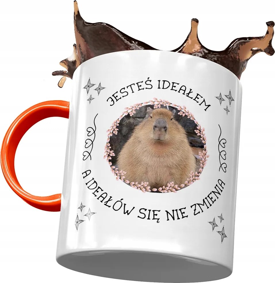 Kapibara Narancssárga Bögre Születésnapra Ajándék Nyomtatott Fotóval