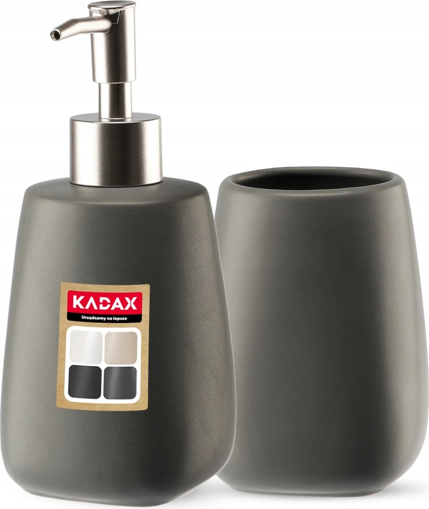 Fürdőszoba Szett Wc Adagoló Pohár Szürke