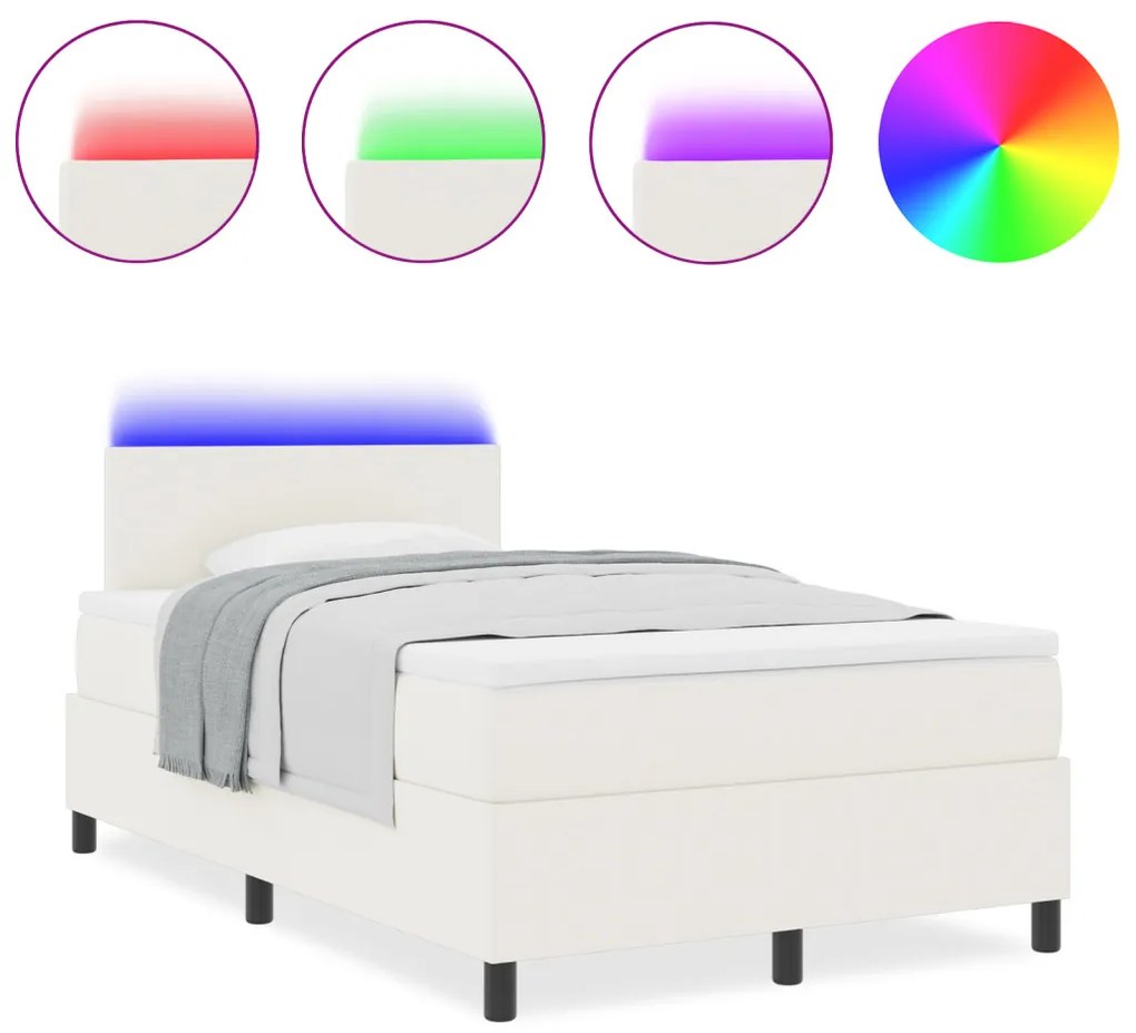 Box Spring Ágy matraccal és LED világítással 120x200 cm Bársonyos Szövet