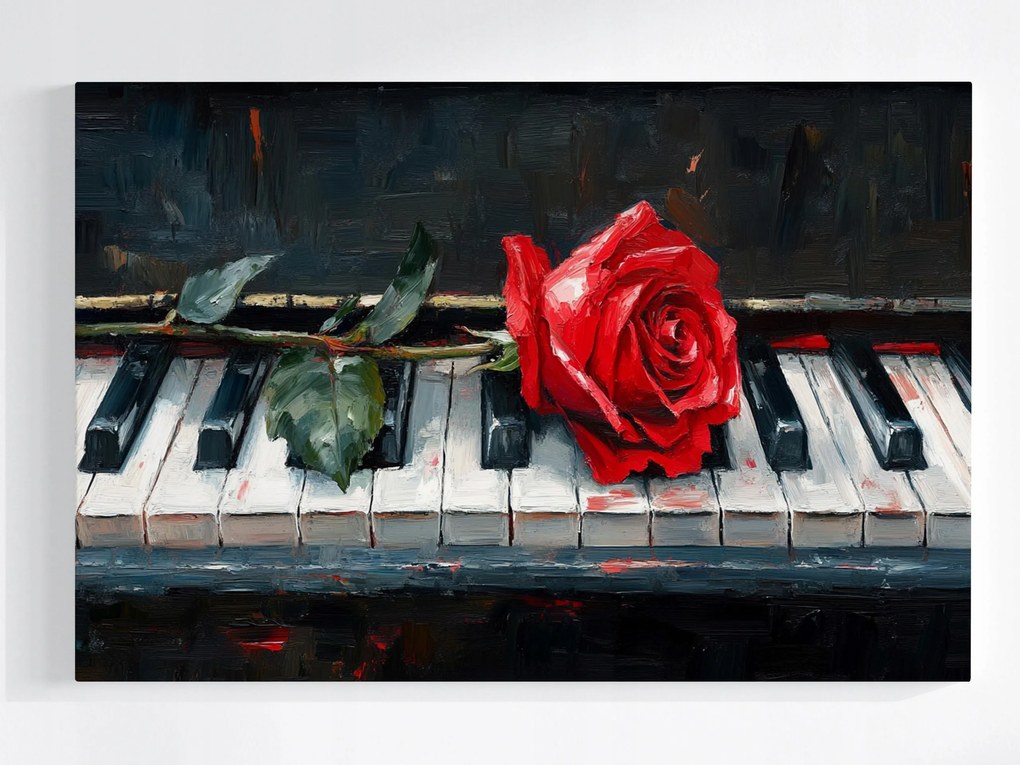 Poszter Zene Művészet Zongora Virág Rózsa 60x40