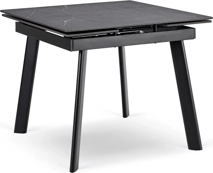 Stół LARES Ceramiczny Rozkładany 90-150 cm Czarny Marmur/Czarny