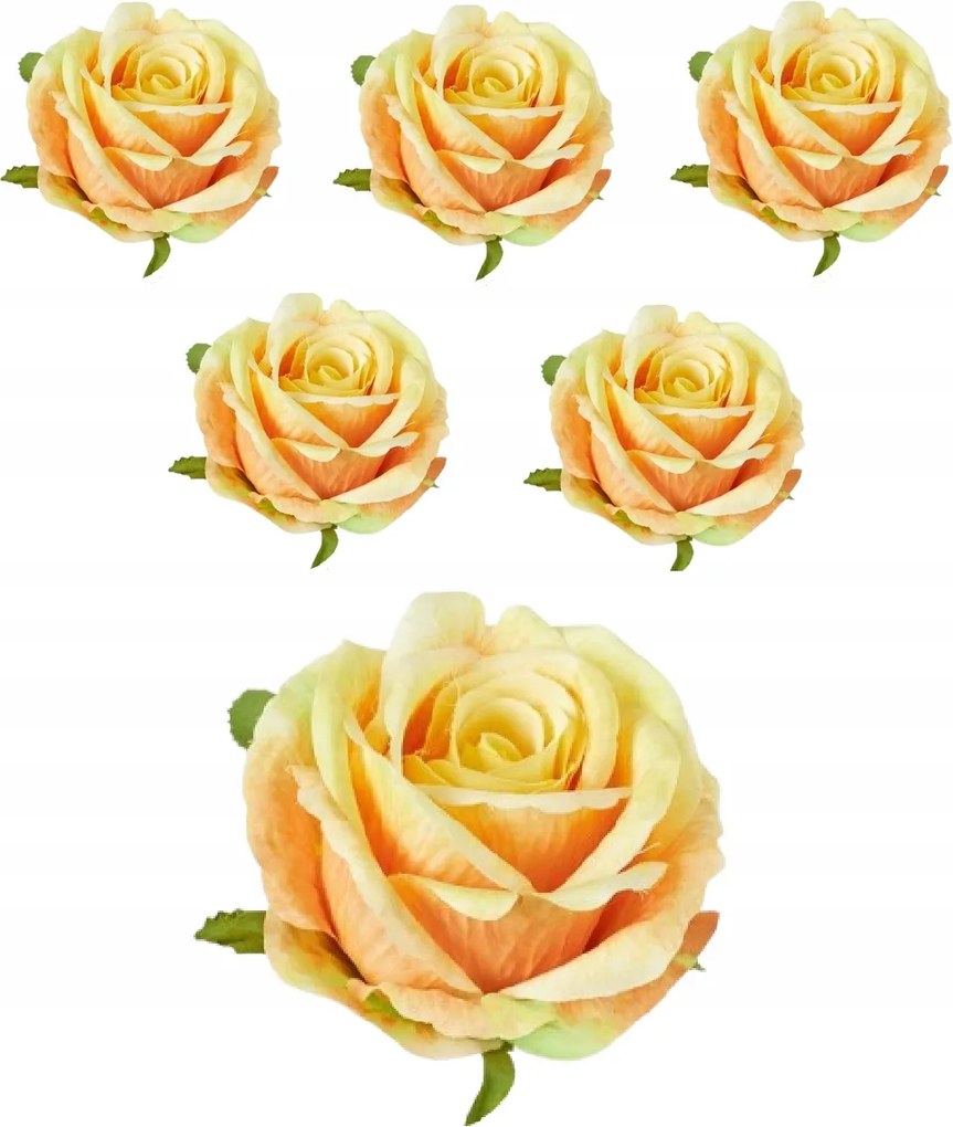 6x Mesterséges rózsa kötés fej bimbó mesterséges virágok rózsák