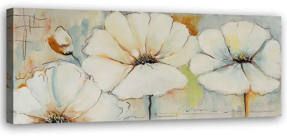 Gario Vászonkép Három virág és egy bimbó Méret: 120 x 40 cm