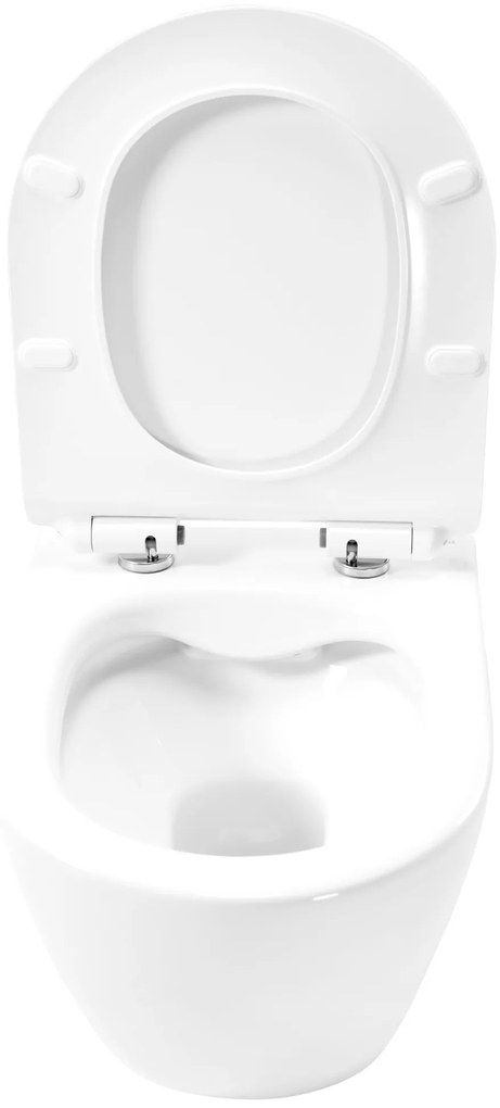 Rea Carter Rimless, falra akasztható wc csésze 490x370x325 mm + wc ülőke, fehér fényes, REA-C1400