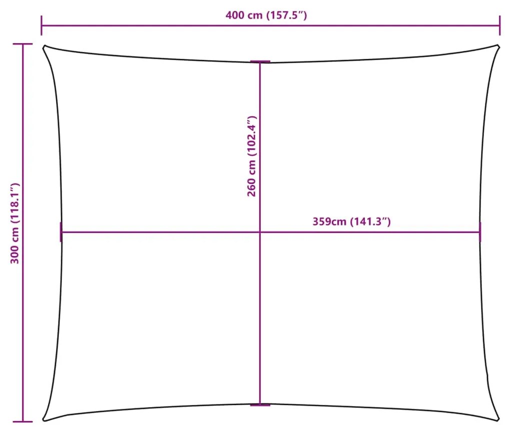 vidaXL sötétzöld téglalap alakú oxford-szövet napvitorla 3 x 4 m