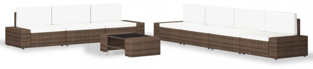 vidaXL 8 részes barna polyrattan kerti ülőgarnitúra