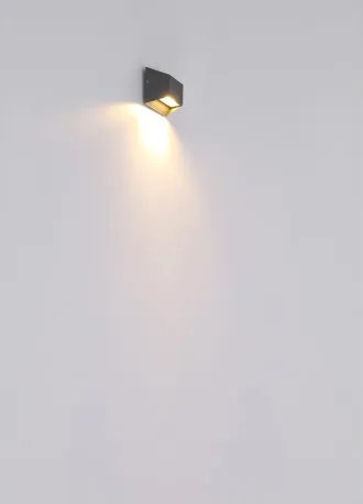 Globo 34175 Kültéri falikar alumínium antracit szín, fehér műanyag búrával. IP54, SzxM:148x100, AL:56, tartozék: 1xLED 7W, 400lm, 230V, 3000K