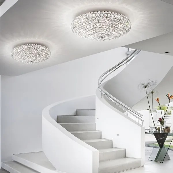 Ideal Lux - LED Kristály mennyezeti lámpa KING 9xG9/3W/230V átm. 53,5 cm króm