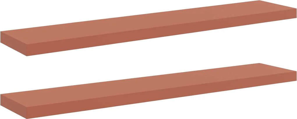 vidaXL Falpolc Falra szerelhető 2 pcs Piros 120 x 23,5 x 4 cm Faanyag