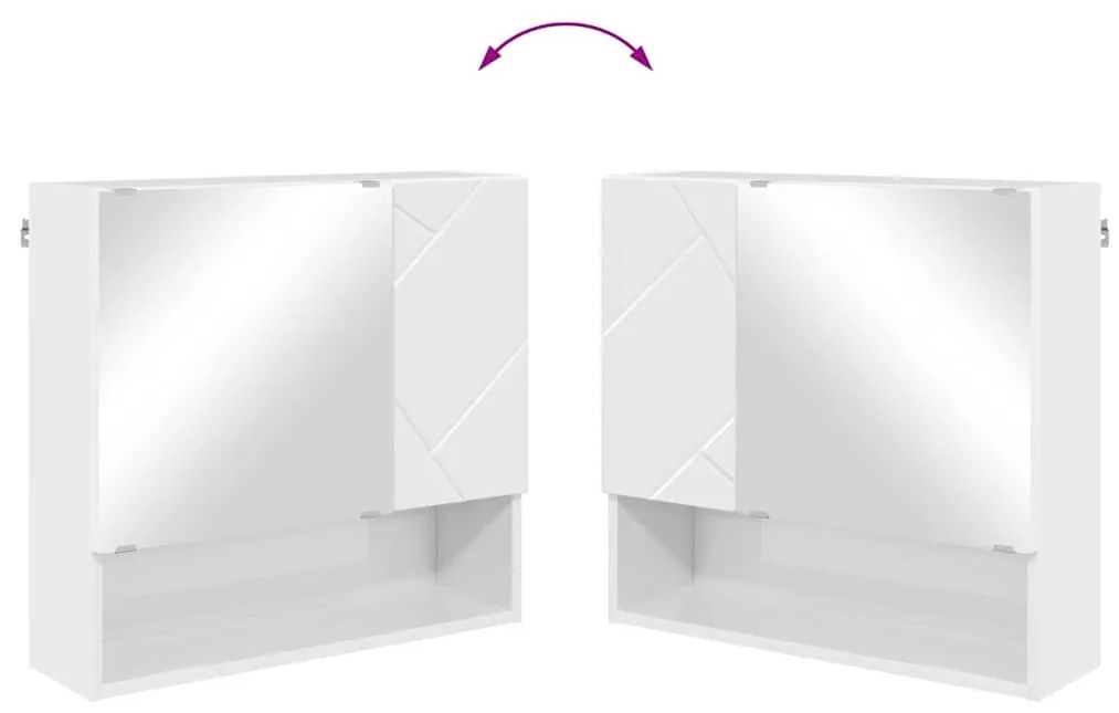 Fürdőszoba bútor szett 2 pcs Magasfényű fehér 61 x 35 x 64 cm