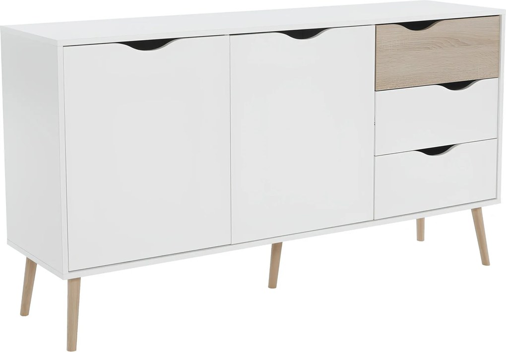 komód, tölgy sonoma / fehér, OSLO 75381