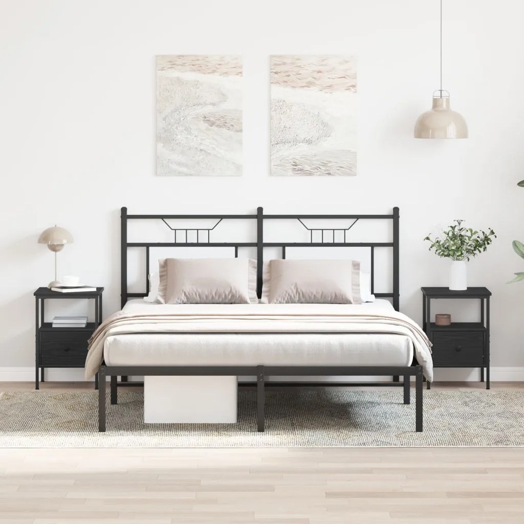 Éjjeli szekrény fiókkal 2 pcs Musta tammi 34 x 36 x 50 cm