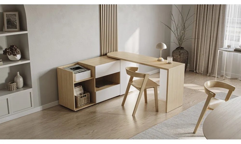 Íróasztal tölgyfa dekoros asztallappal 48x159 cm Tango – TemaHome