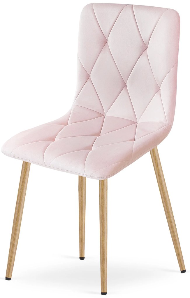 AKCIÓ Világos rózsaszín bársony étkezőszék LIBRA II. osztály
