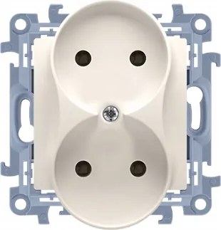 Simon 10 Dupla aljzat földelés nélkül Bézs CG2M.01/41