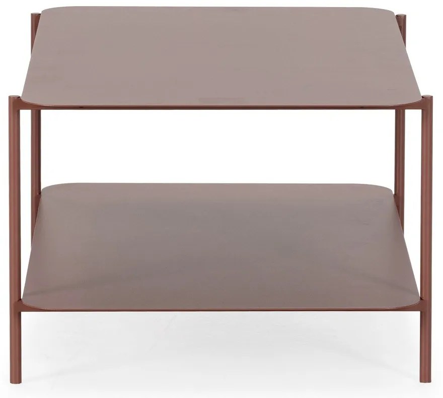 Terrakotta színű fém dohányzóasztal 58x90 cm Beatrix – MOME