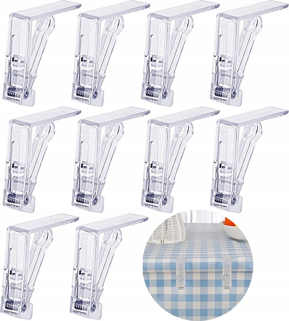 10× Műanyag Terítő Csipeszek Gemkapcsok Csat Asztalterítő