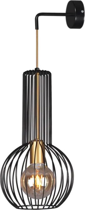 KAJA K-4523 ARVI BLACK Fekete Színű Fali Lámpa 1xE27 15W IP20