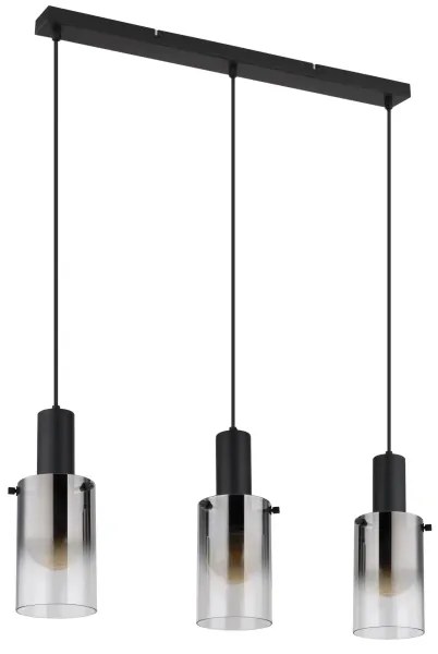 Globo 15907-3H - Csillár zsinóron FLORENTINA 3xE27/40W/230V fekete