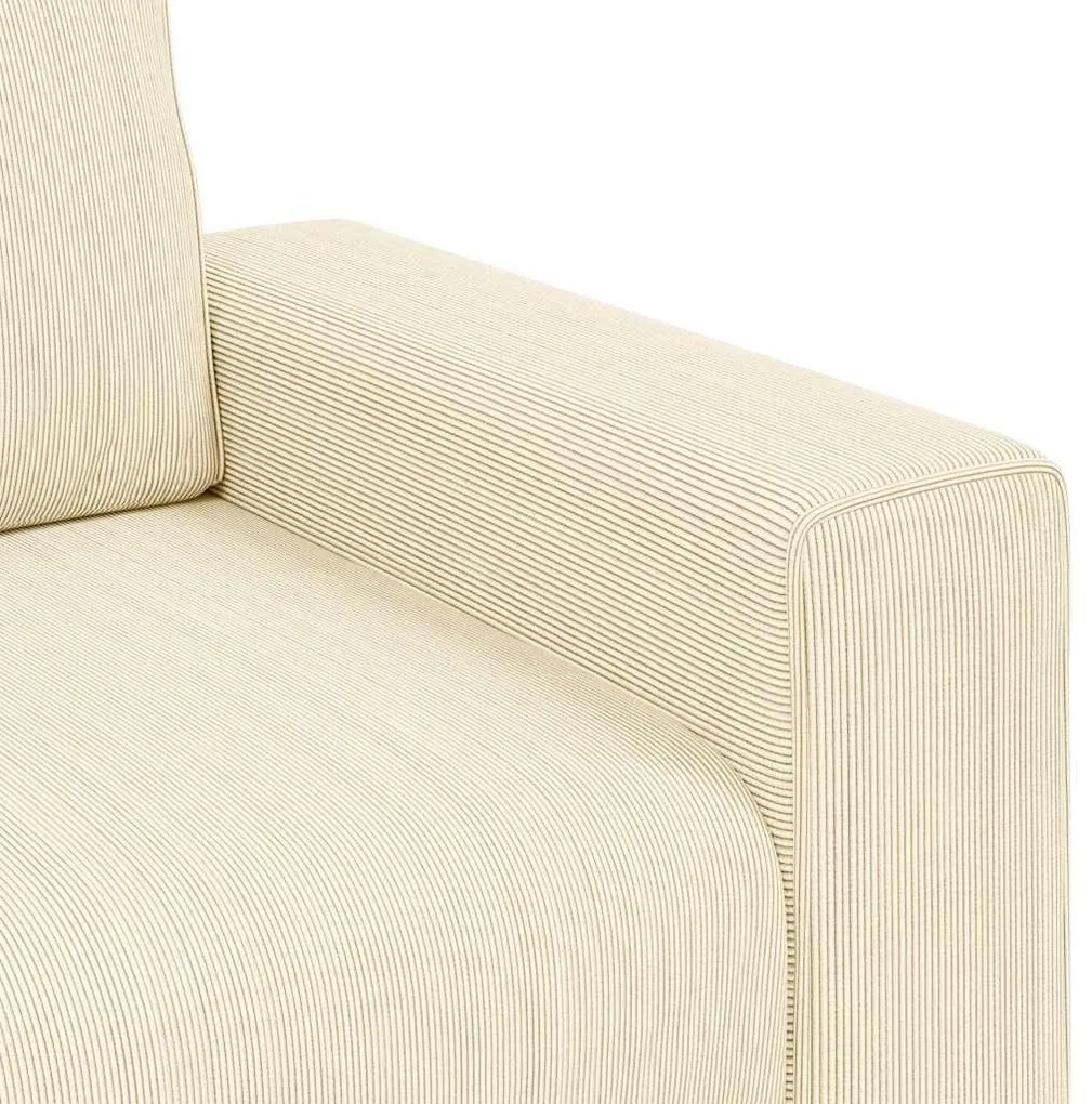 krémszínű kordbársony szövet kanapéfotel 60 cm