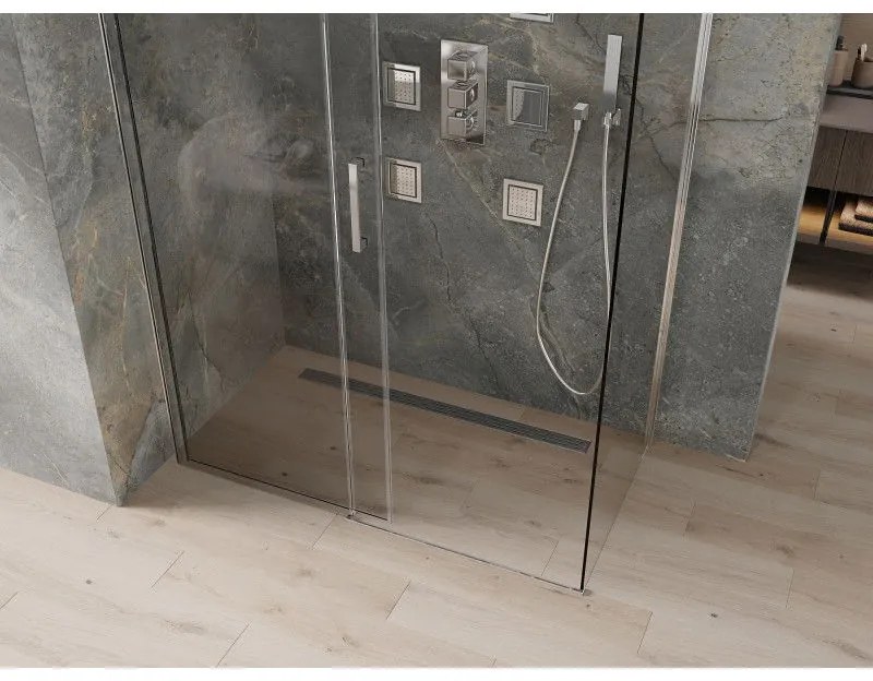 Mexen Omega zuhanykabin 160x90cm, 8mm üveg, króm profil-átlátszó üveg, 825-160-090-01-00