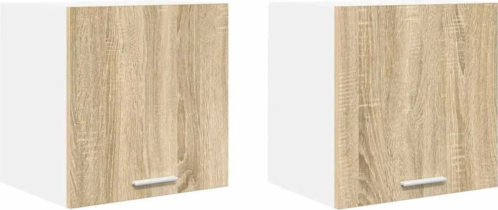 vidaXL Függő szekrény Riga 2 pcs Sonoma tölgy és fehér 40 x 31 x 40 cm
