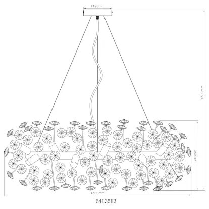 Globo 64135H3 - LED Kristály csillár zsinóron KATRINA 20xG9/3,5W/230V