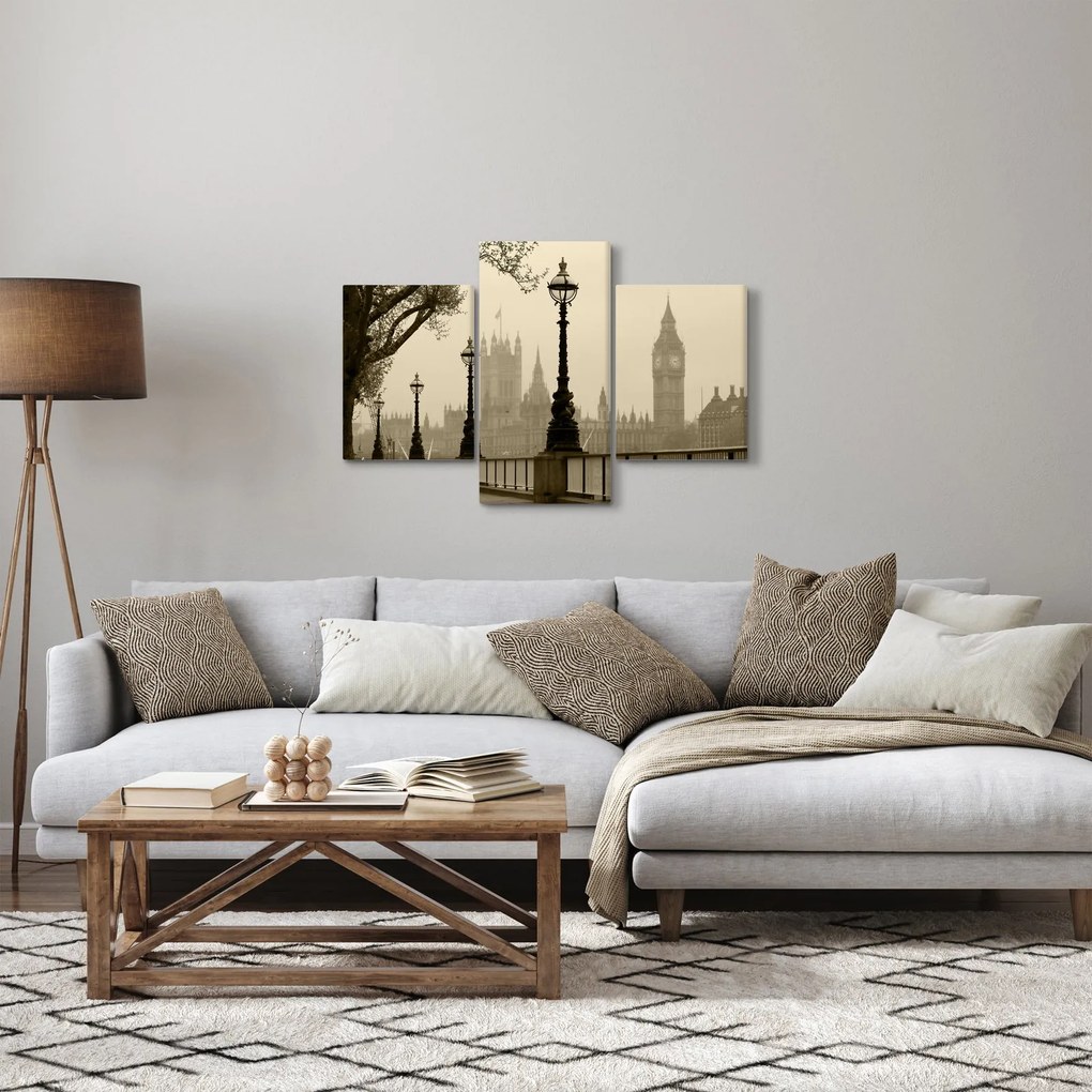 Kép - London a ködben, Anglia (90x60 cm)