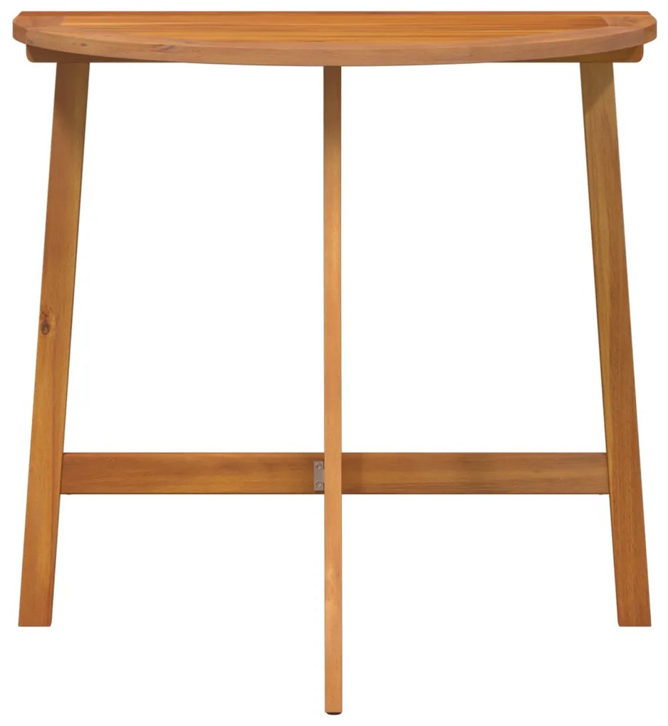 Összecsukható kertasztal félkör 78x46x75 cm tömör akácfából